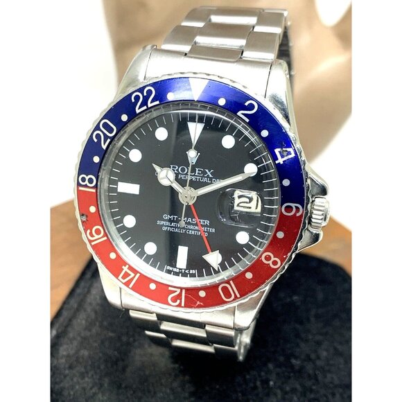 Rolex Men's Watch 1675 GMT Master Automatic Vintage 1968 Black Dial Pepsi Bezel - Picture 1 of 15